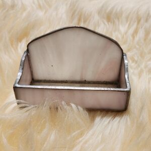 Elegant Pink Glass Card Holder/planter